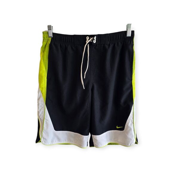 Nike Men Swim Shorts Small Green Black Athletic - Picture 1 of 6